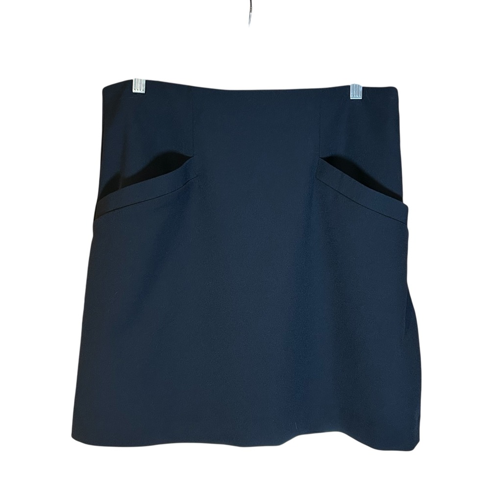 Express Supersoft Twill Black Mini Skirt Pockets Lined Stretch Size Large